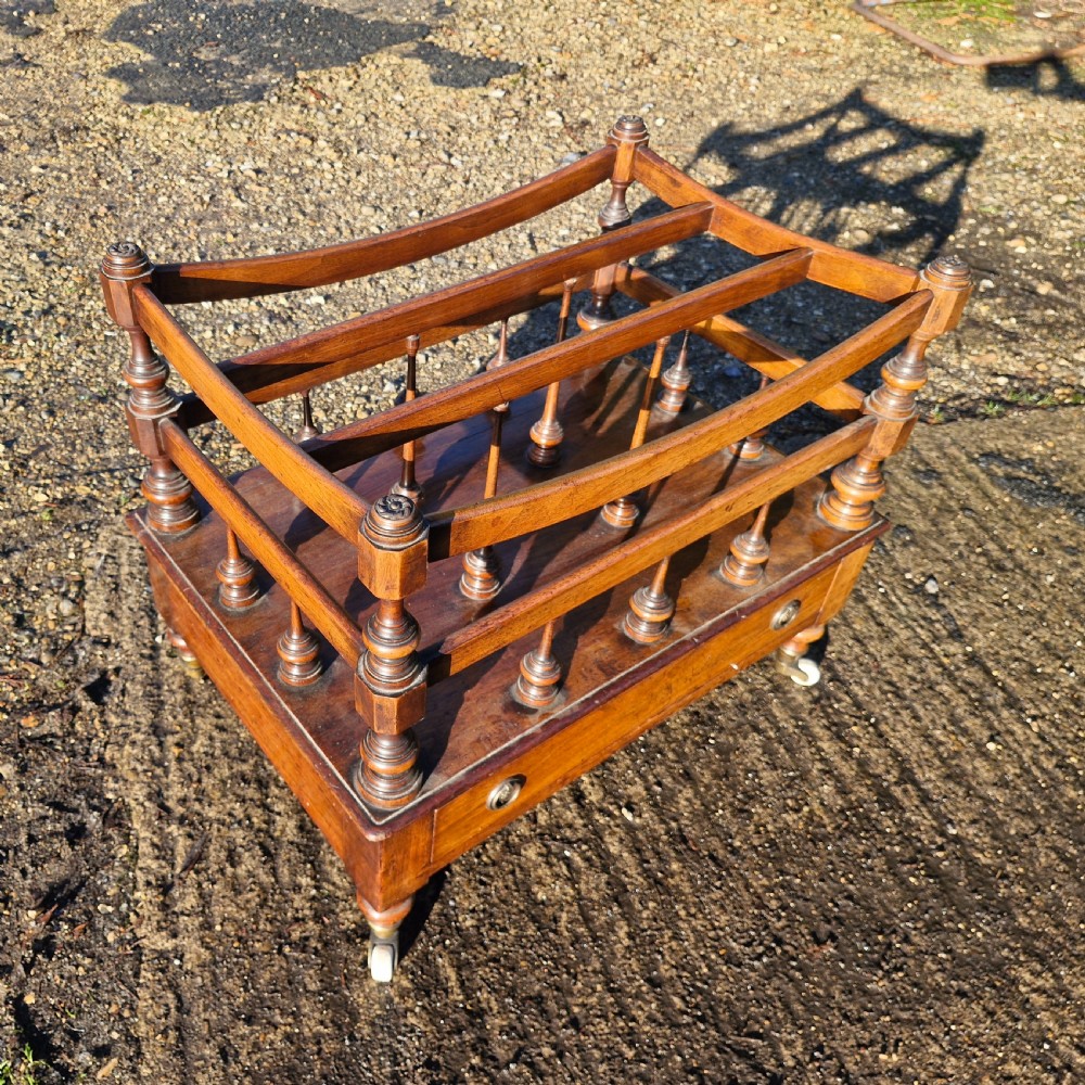 Early Victorian rosewood Canterbury with Stamped Castors.  View XI