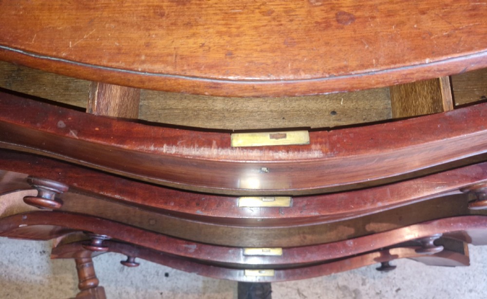 Early 19th century line inlaid mahogany serpentine front chest of drawers.  View IX