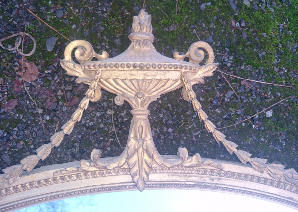 Edwardian gilt oval wall mirror.  View II