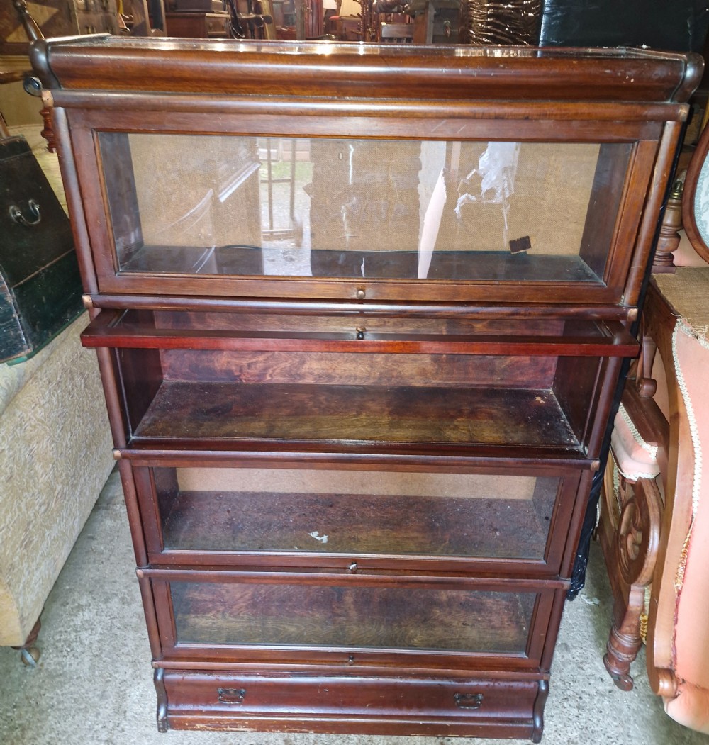 Early 20th century mahogany Globe Wernicke bookcase cabinet.  View II
