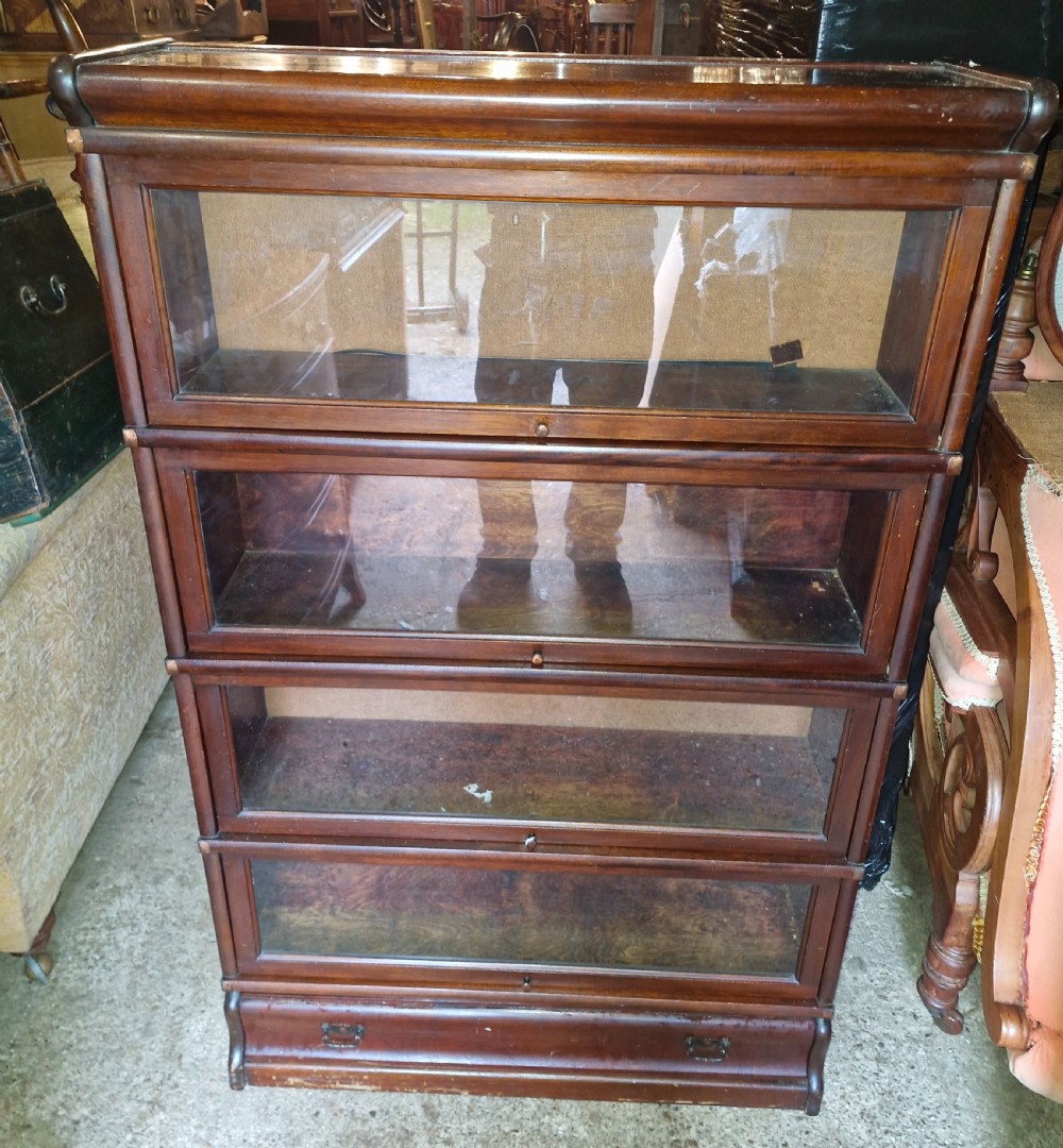 Early 20th century mahogany Globe Wernicke bookcase cabinet.  View VI
