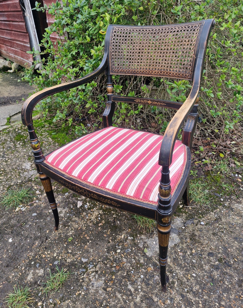 Decorated bedroom armchair.  View II