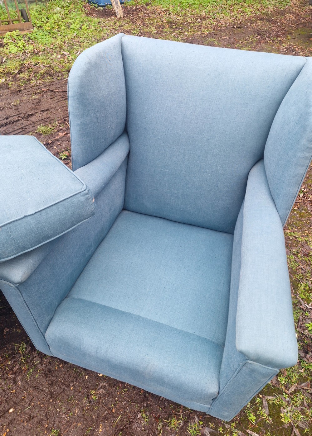 Set of 4 well made country house upholstered armchairs. View II