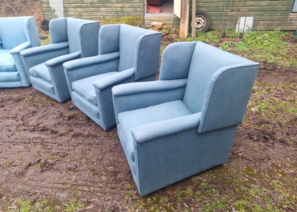 Set of 4 well made country house upholstered armchairs. View IV