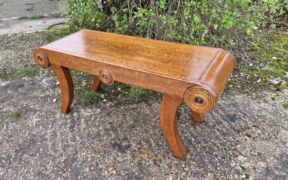 19th century oak hall bench. 