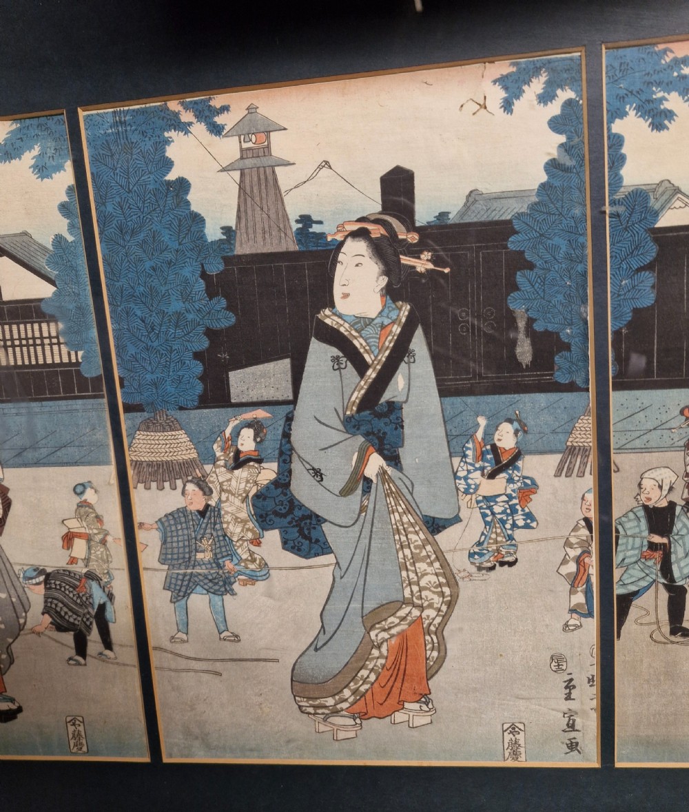 Early 19th century Japanese wood block prints. View V