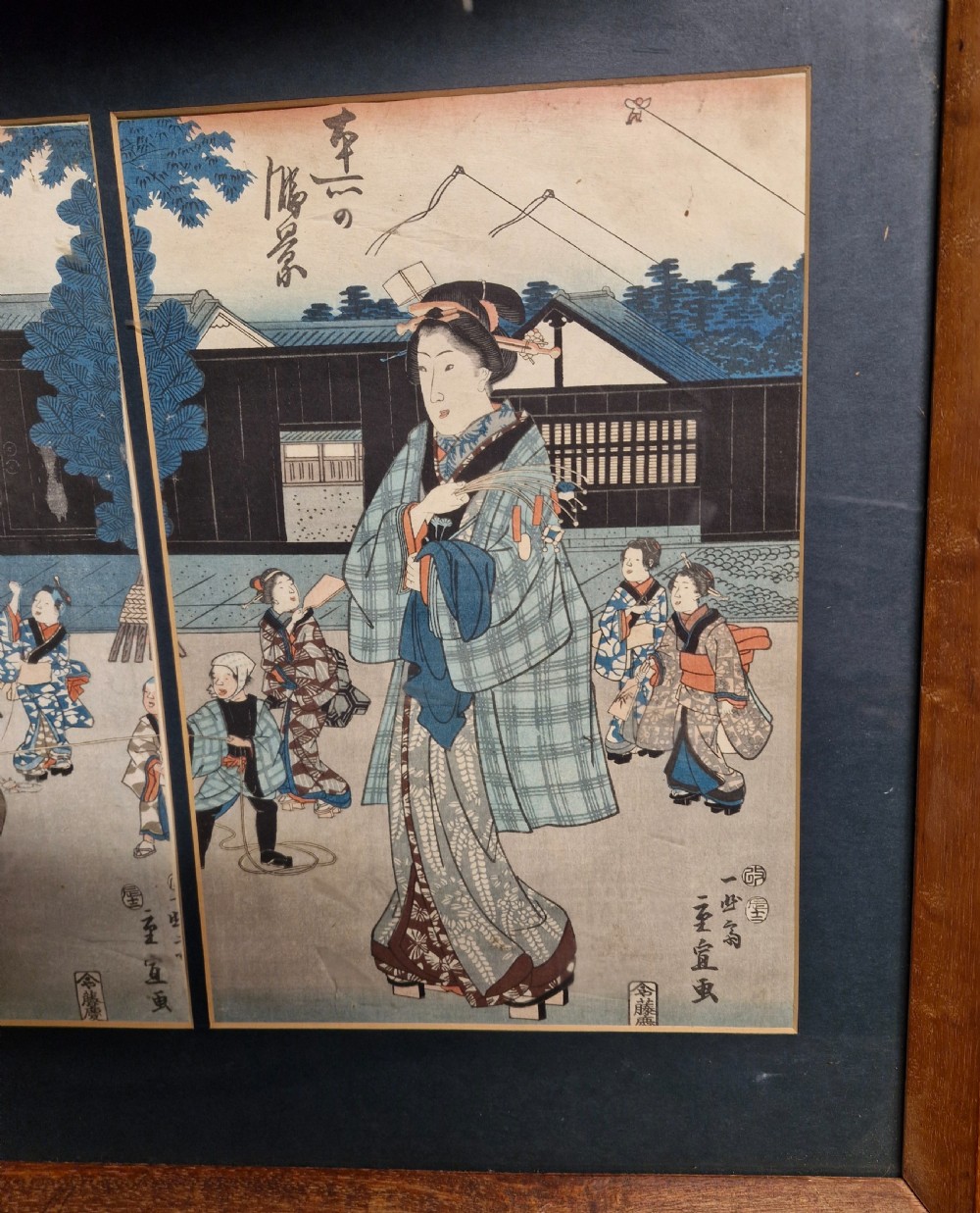 Early 19th century Japanese wood block prints. View VI
