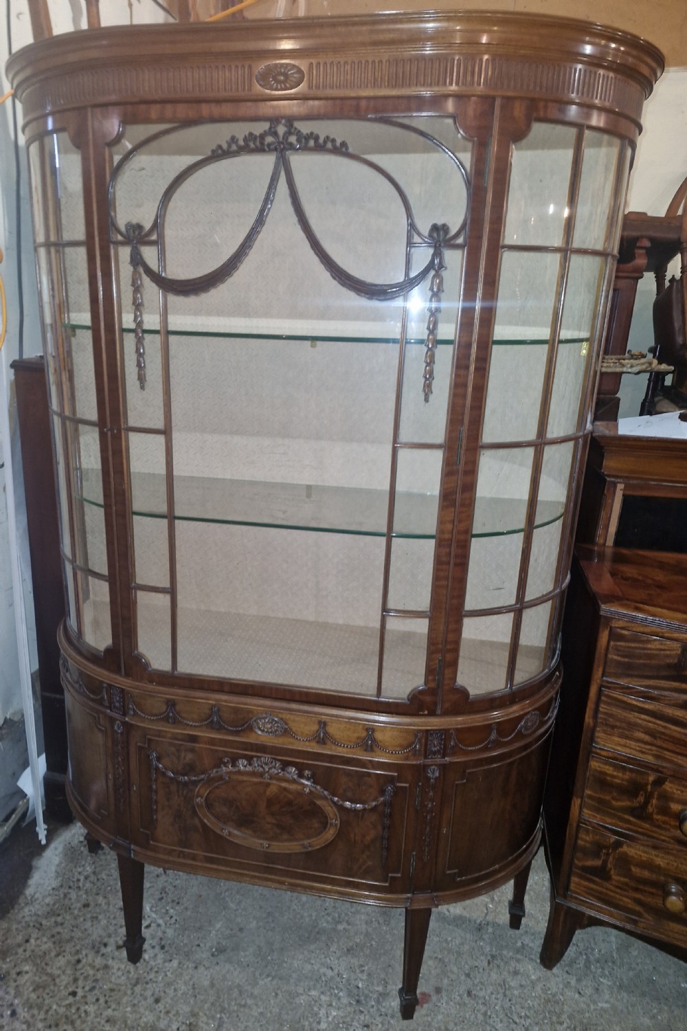 Edwardian mahogany display cabinet by Waring & Gillow.