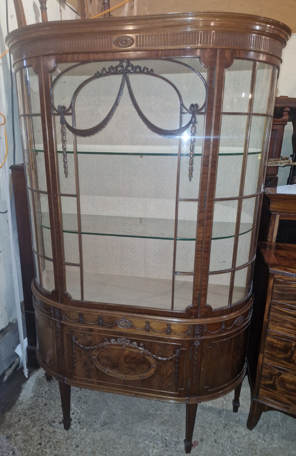 Edwardian mahogany display cabinet by Waring & Gillow. View VI