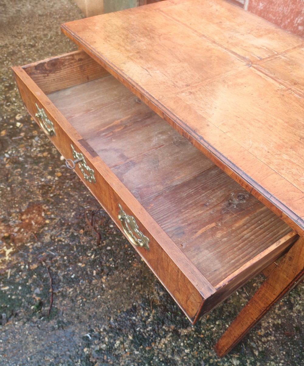 18th century walnut single drawer side table.  View III