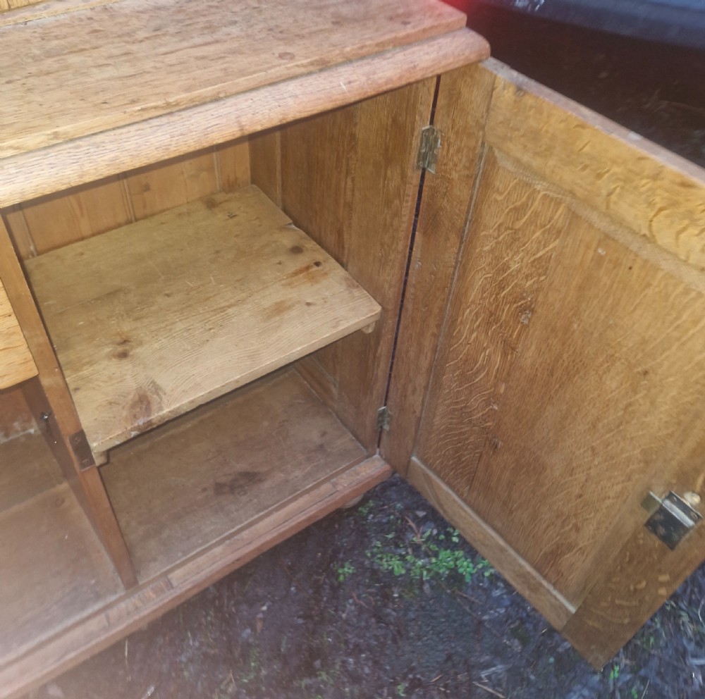 Edwardian oak farmhouse kitchen dresser.  View III