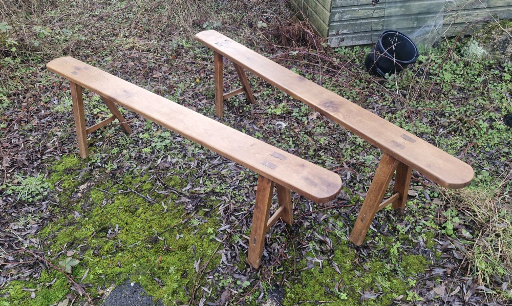 Pair of french kitchen benches. 