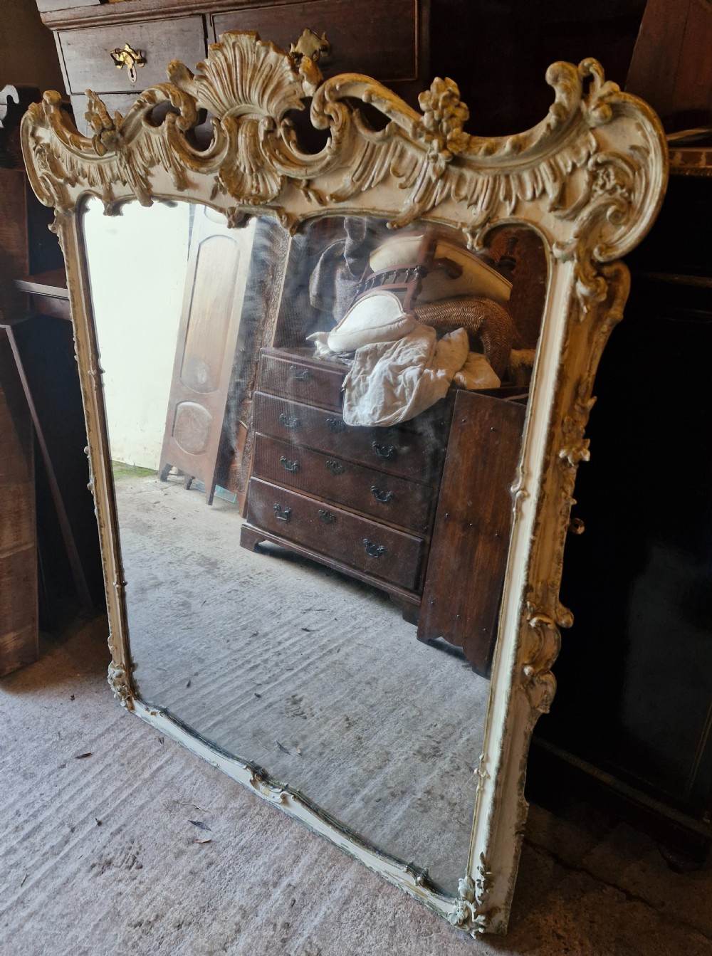 19th century overmantel mirror. 