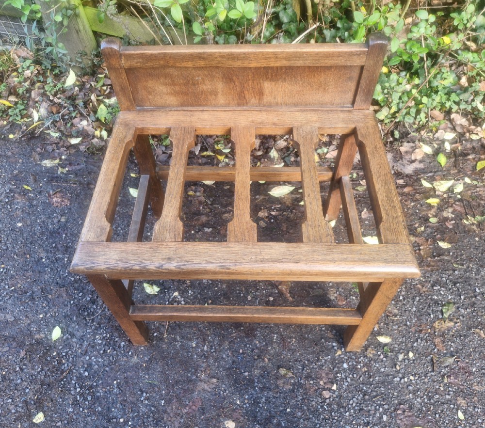Early 20th century oak luggage rack.