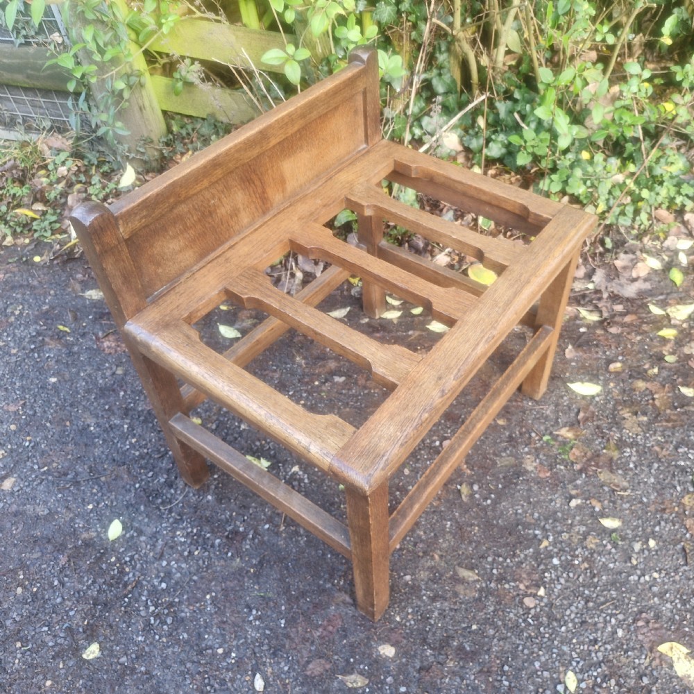 Early 20th century oak luggage rack. View IV