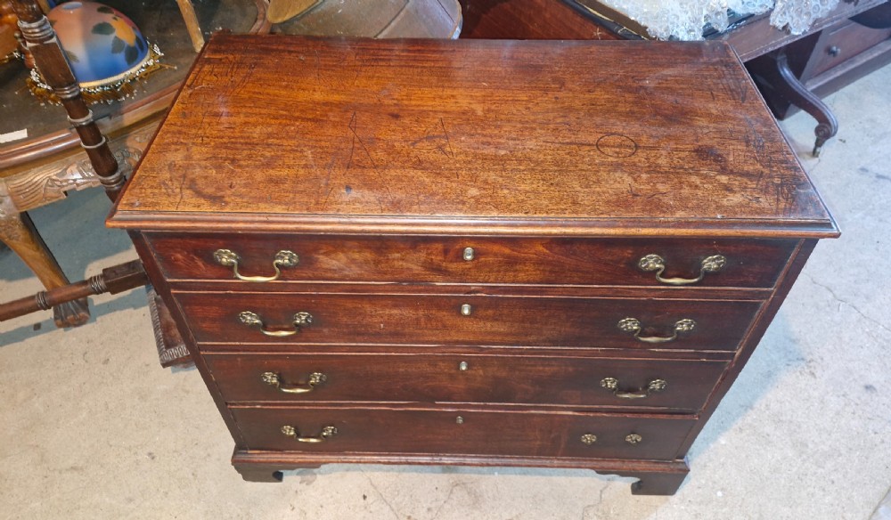 Late Georgian mahogany chest of 4 drawers. View II