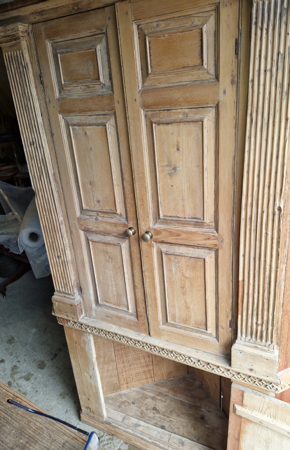 Pine country house corner cupboard.  View VI