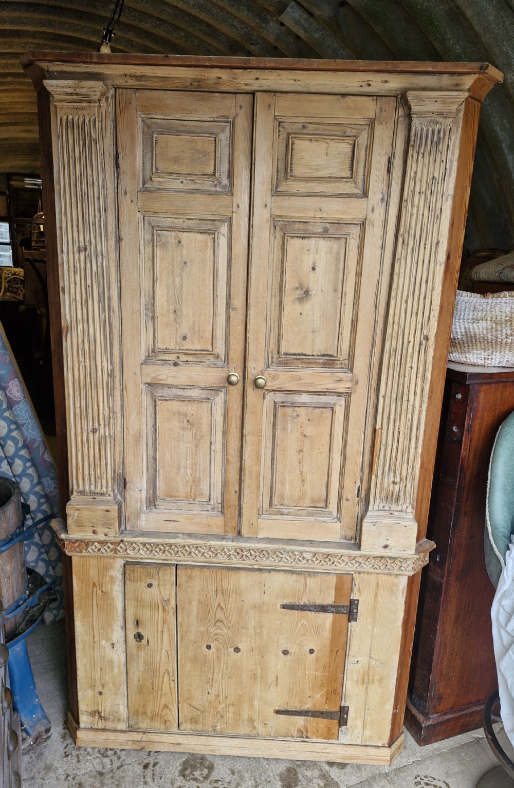 Pine country house corner cupboard.  View IX