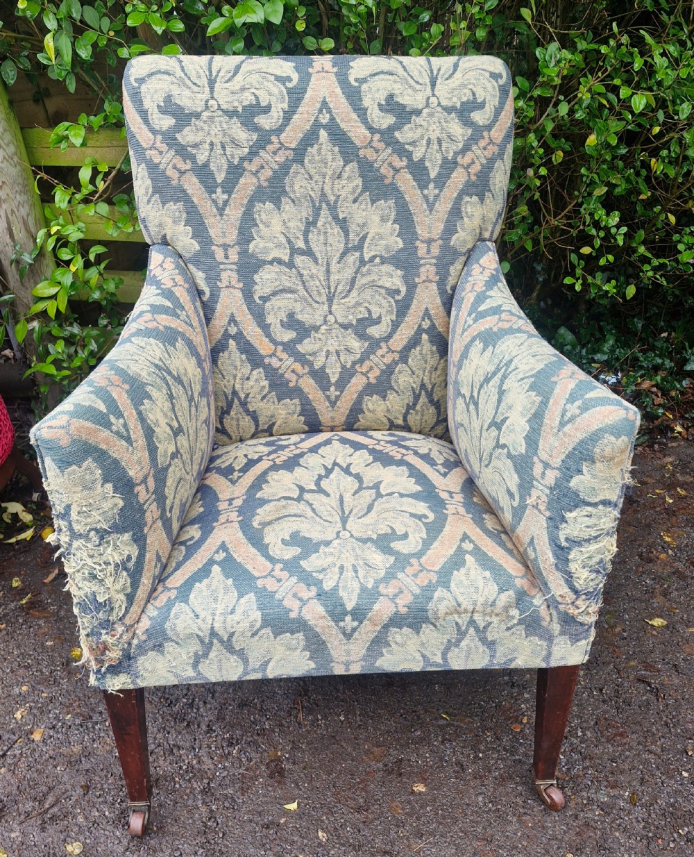 Edwardian upholstered armchair. 