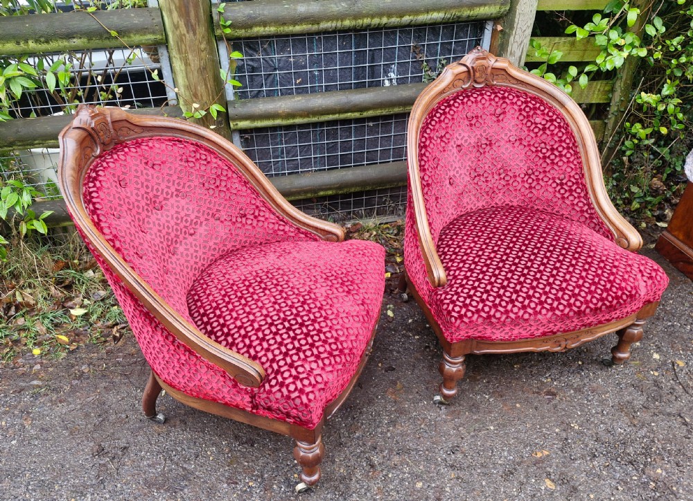 Pair upholstered bedroom chairs.  View VII