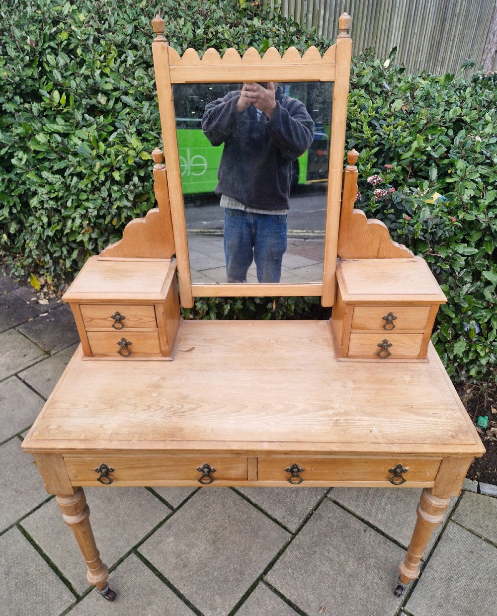 Victorian pine dressing table.  View III