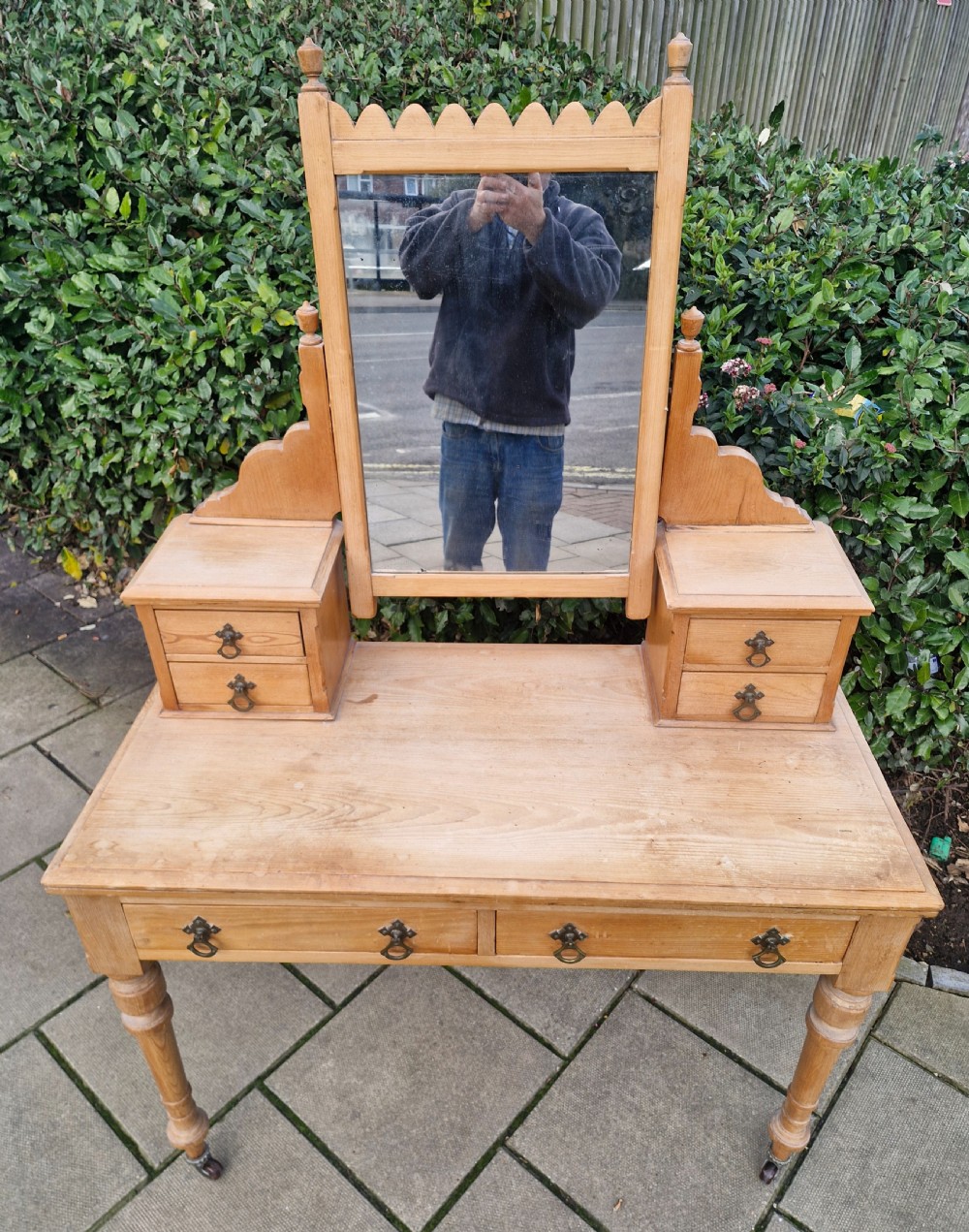 Victorian pine dressing table.  View VI