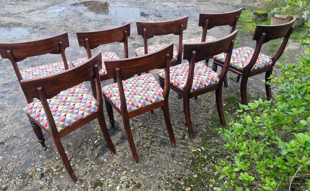 Set of 8 mahogany dining chairs. (4+4). View IV