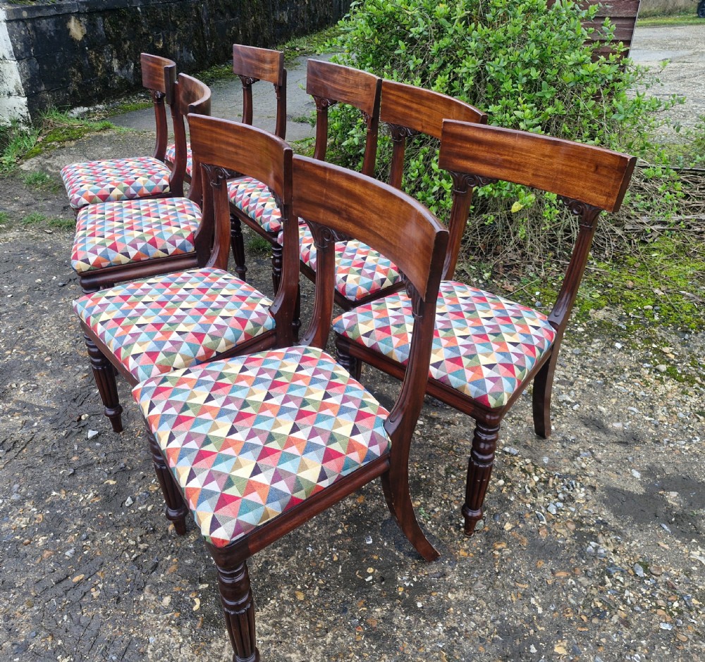 Set of 8 mahogany dining chairs. (4+4). View VI