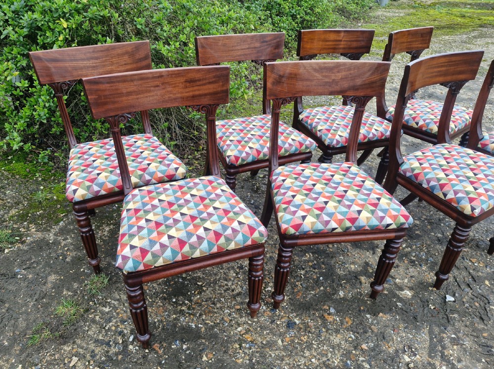 Set of 8 mahogany dining chairs. (4+4). View IX