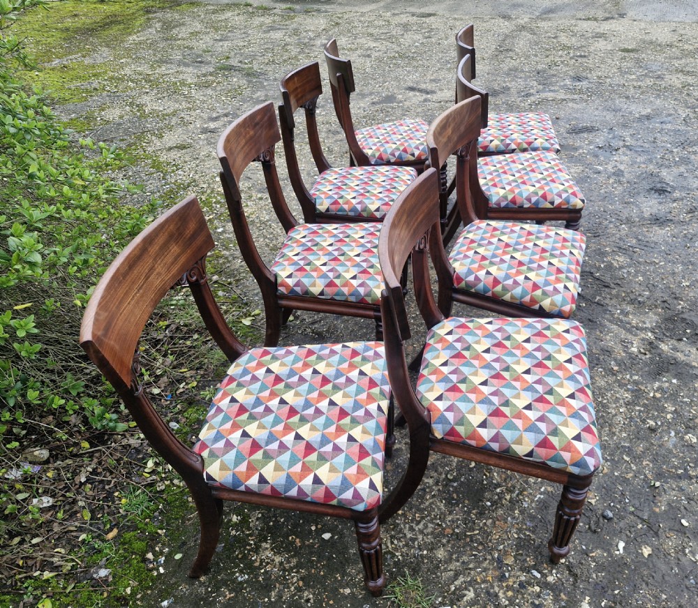 Set of 8 mahogany dining chairs. (4+4). View X