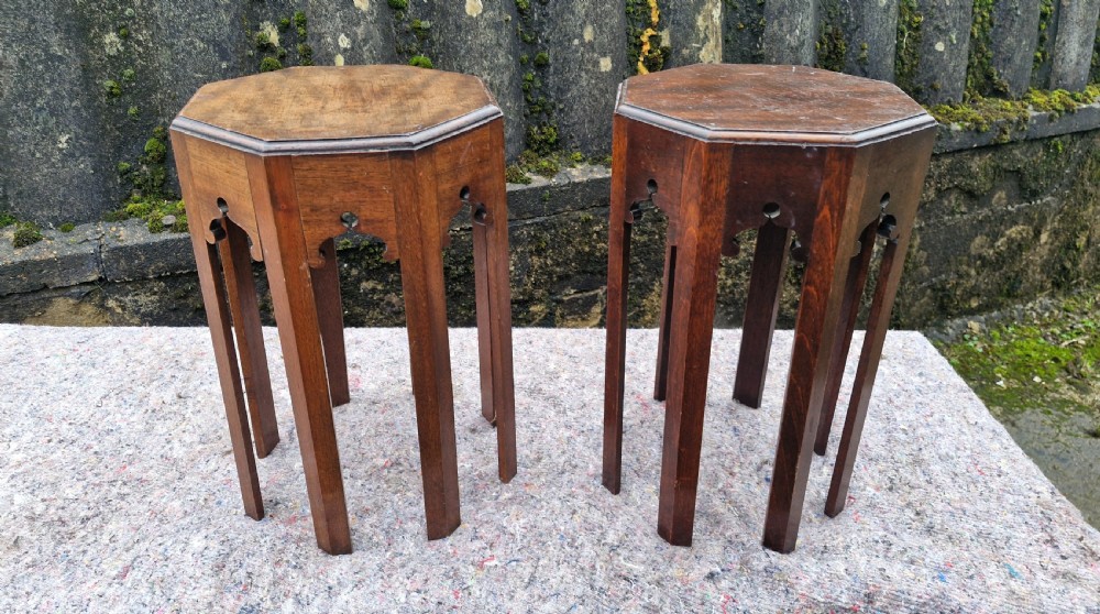 Pair of Moorish influence early 20th century occasional tables. 