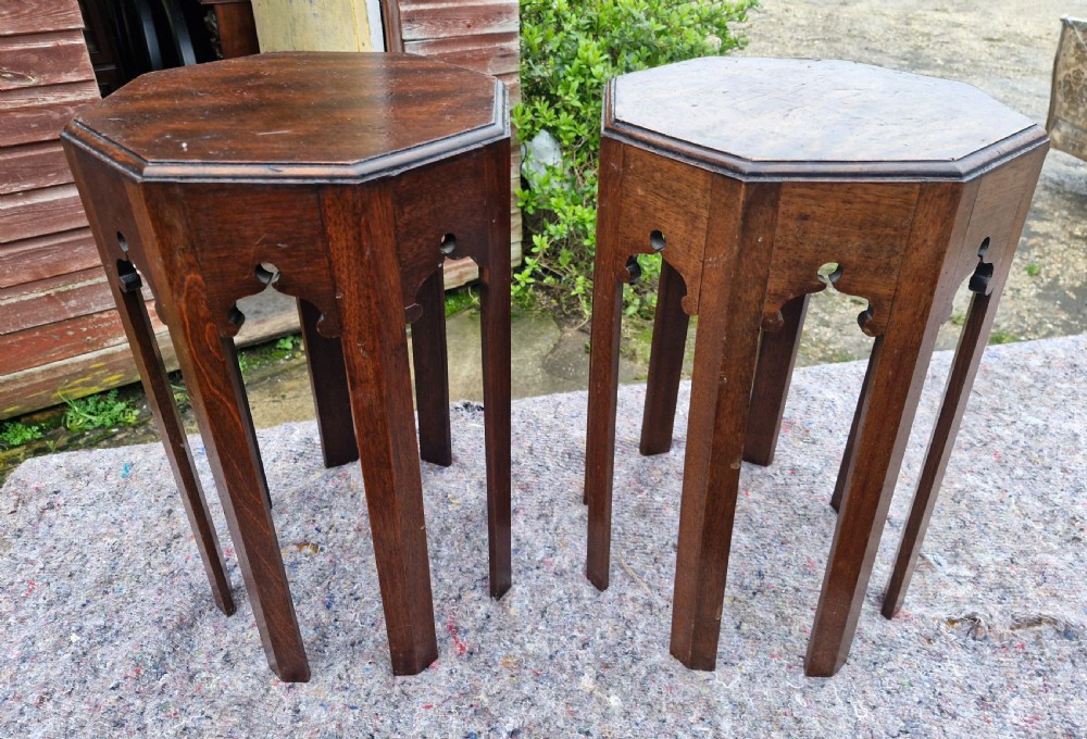 Pair of Moorish influence early 20th century occasional tables.  View II