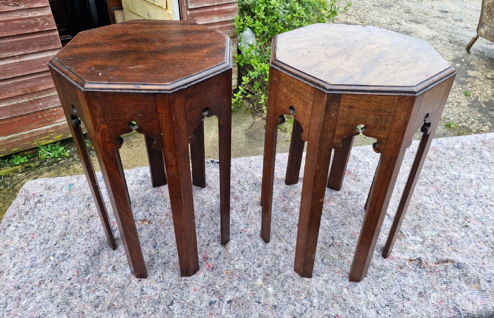 Pair of Moorish influence early 20th century occasional tables.  View III