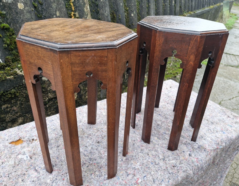 Pair of Moorish influence early 20th century occasional tables.  View VI