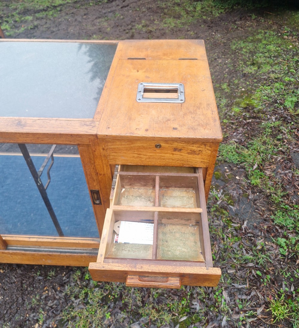 Oak shop cabinet complete with till and working bell. View IV