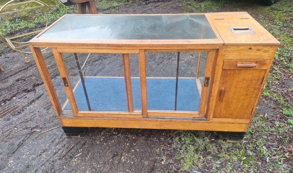 Oak shop cabinet complete with till and working bell. View VIII