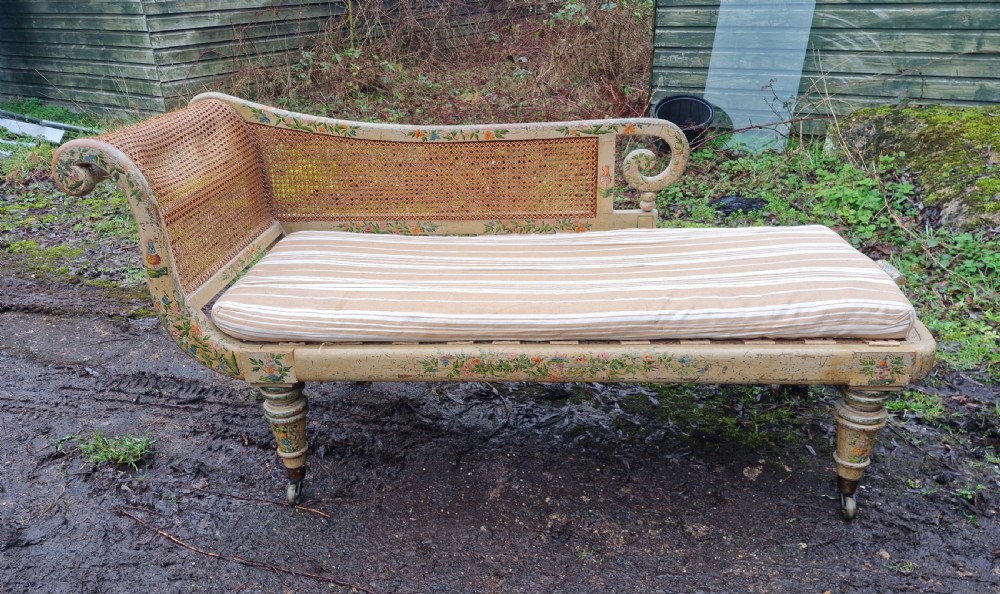 Regency painted chaise longue.  View IV