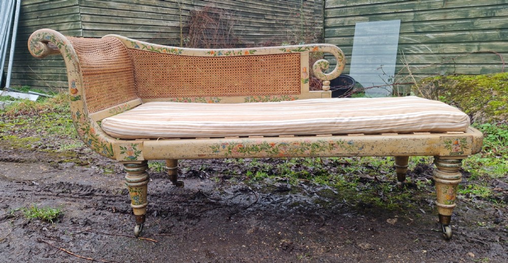 Regency painted chaise longue.  View V