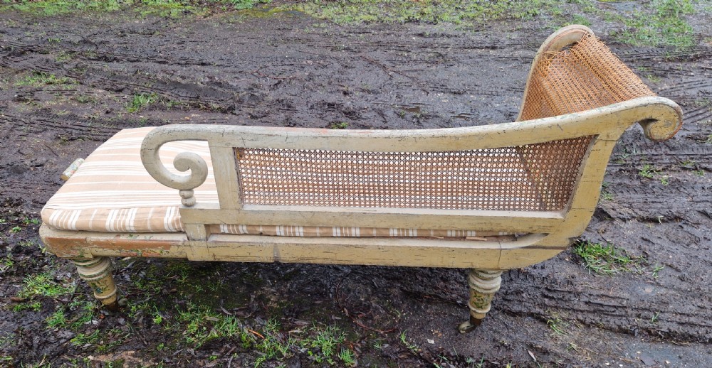 Regency painted chaise longue.  View VI