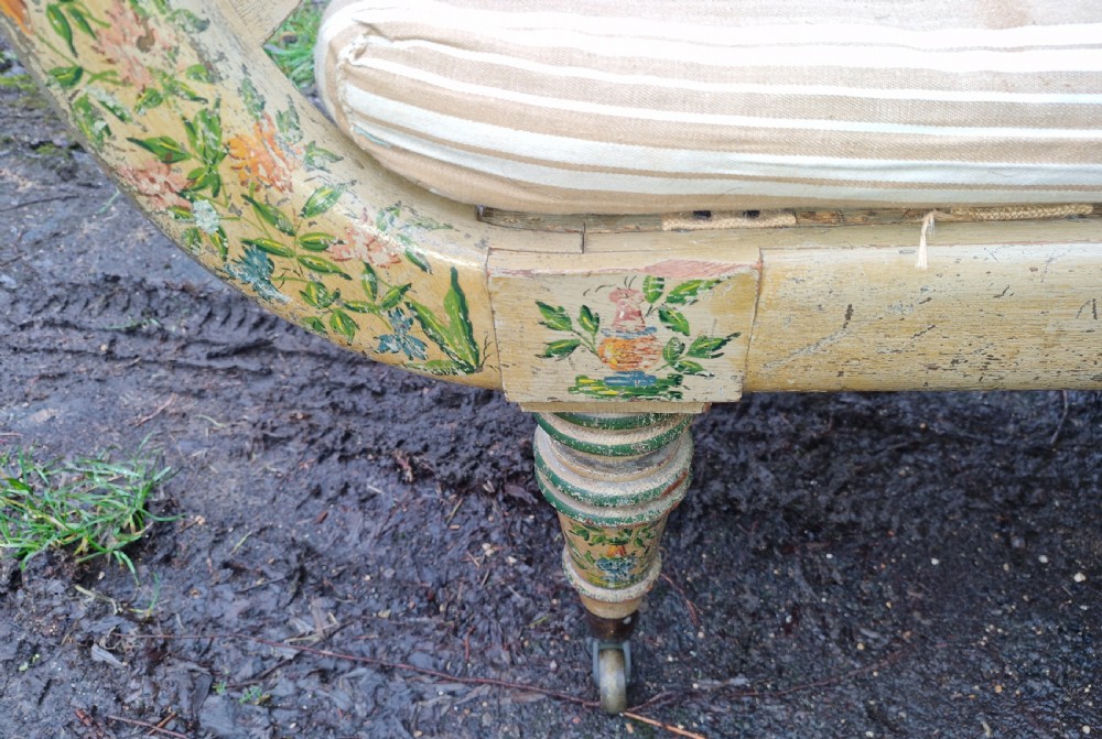 Regency painted chaise longue.  View IX
