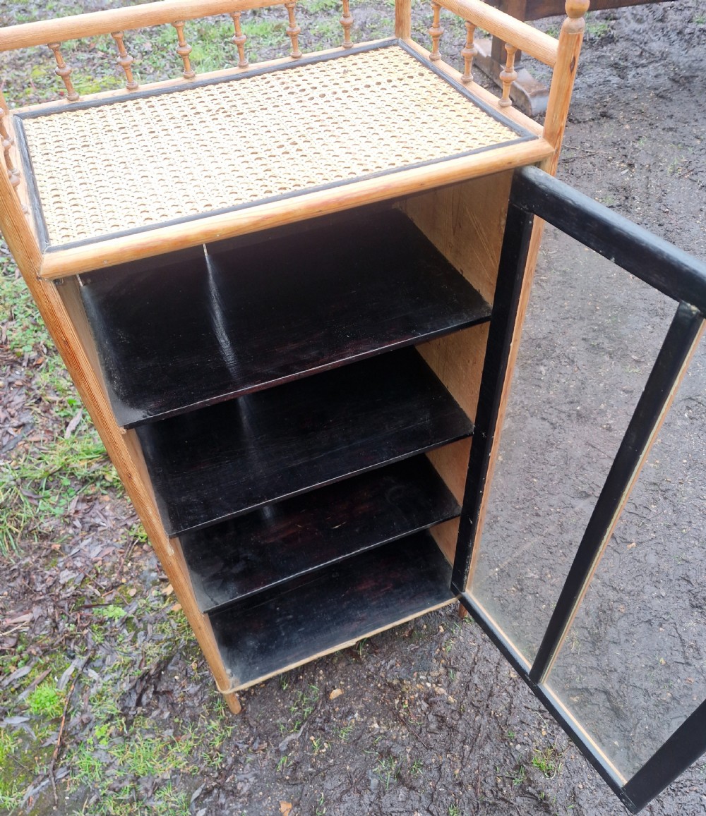 Late Victorian pine framed glazed cabinet. View III