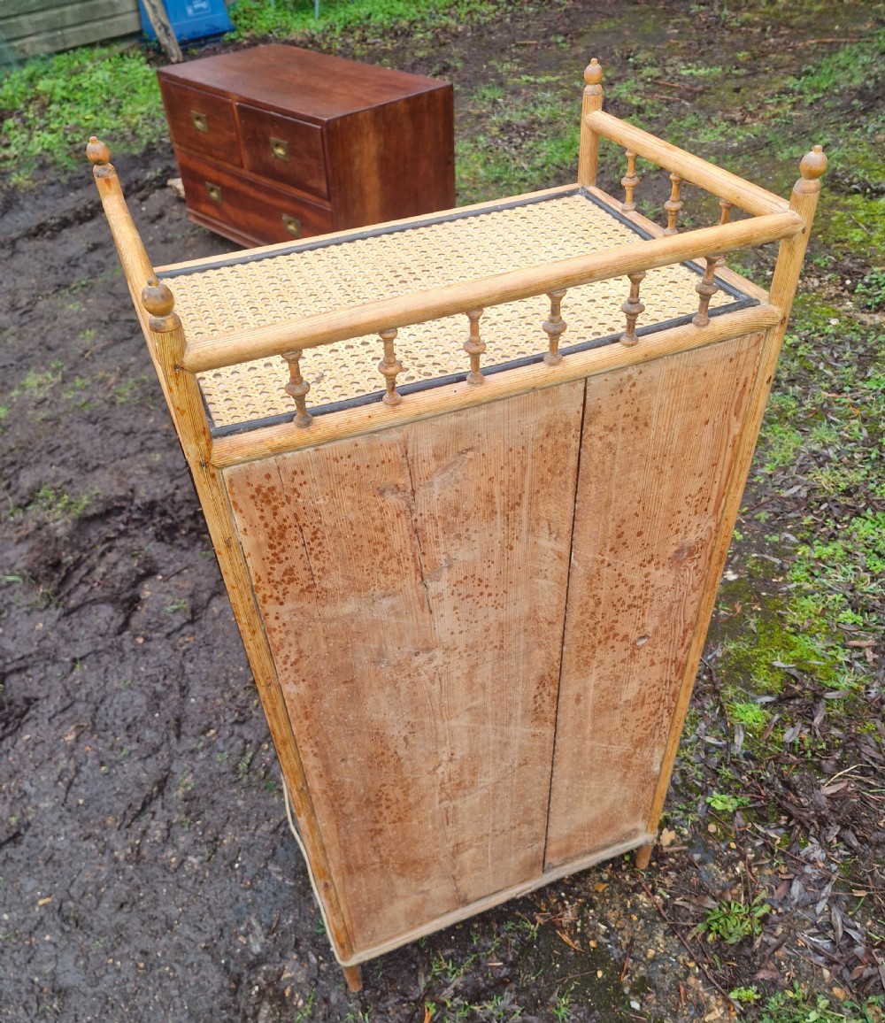 Late Victorian pine framed glazed cabinet. View VII