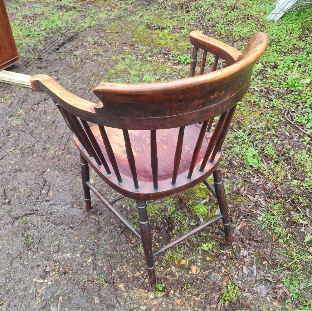 Edwardian stick back offfice armchair  View II