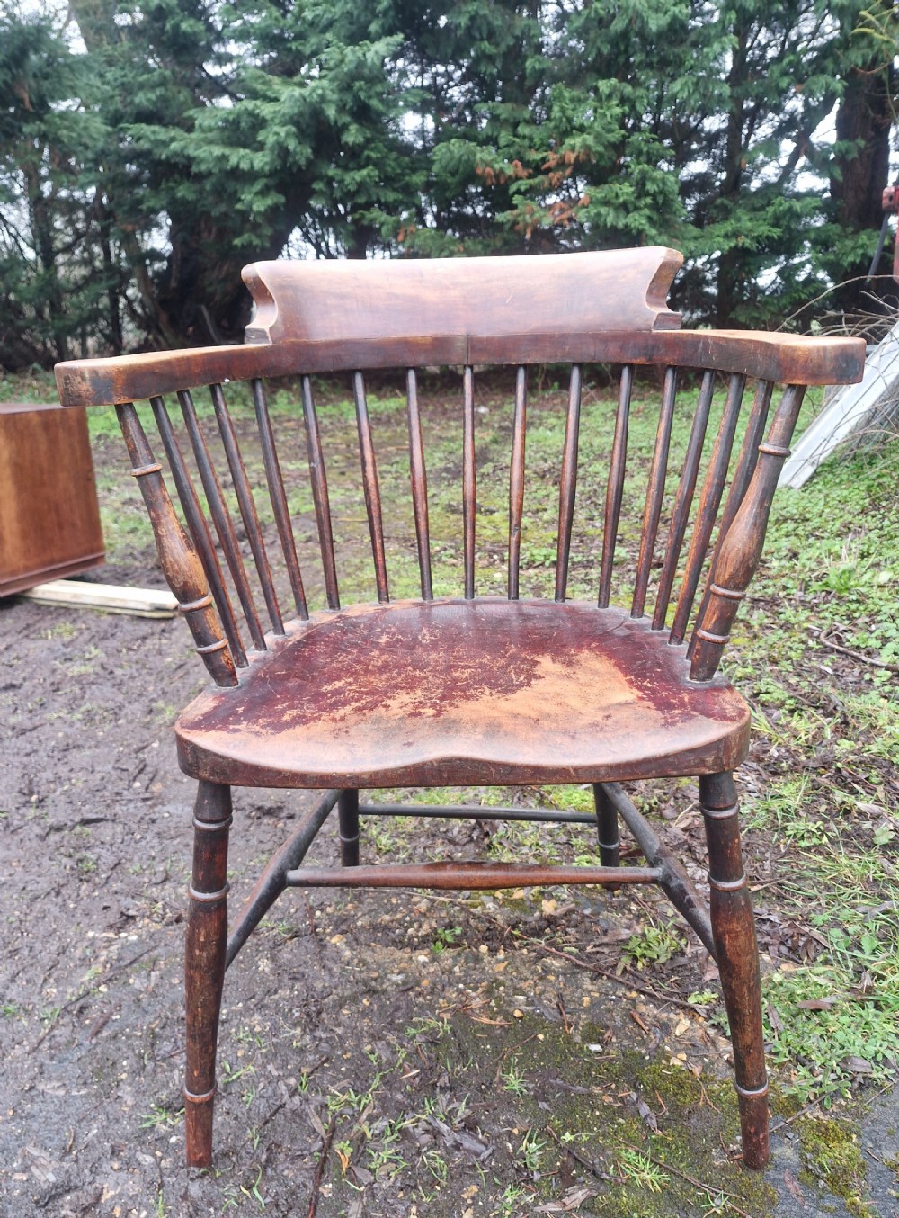 Edwardian stick back offfice armchair  View III