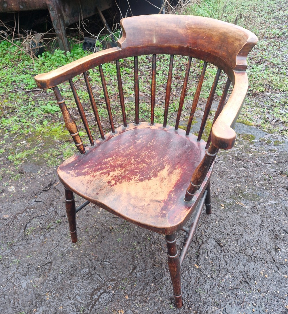 Edwardian stick back offfice armchair  View IV