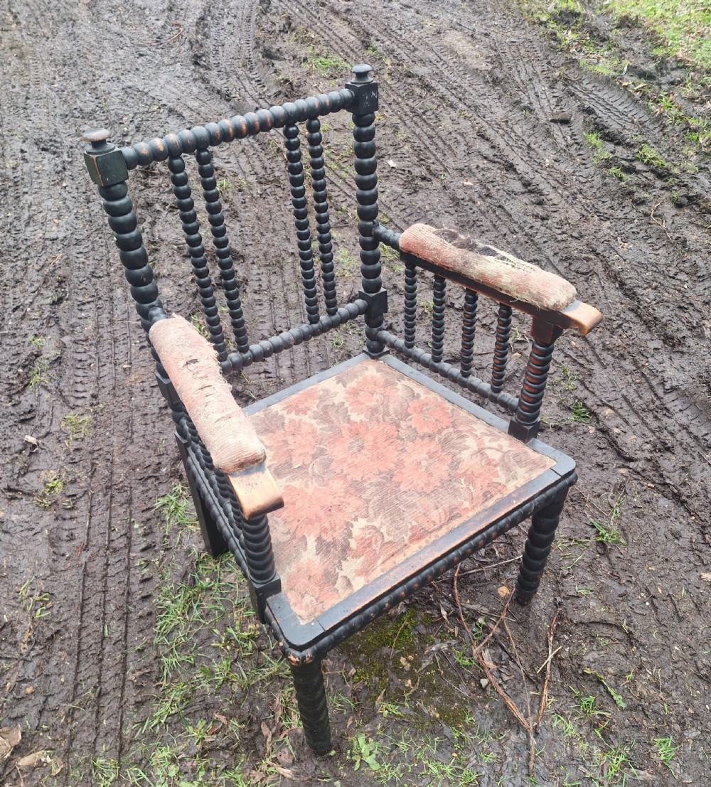 Small 19th century bobbin framed armchair.  View IV