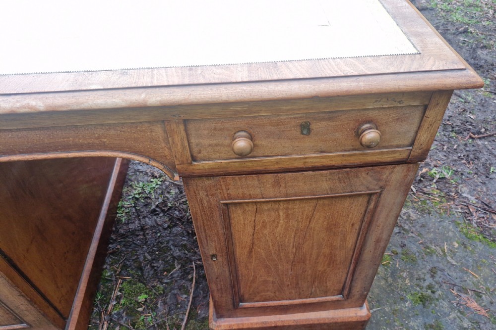 Mid 19th century mahogany pedestal partners writing desk.  View IX