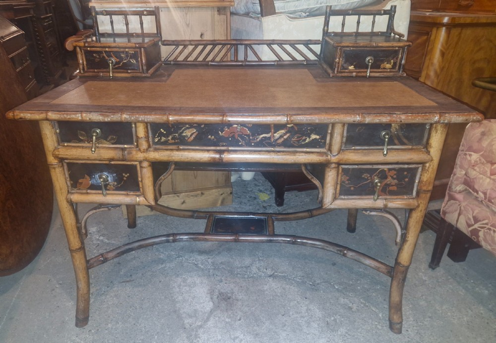 19th century bamboo writing table. 