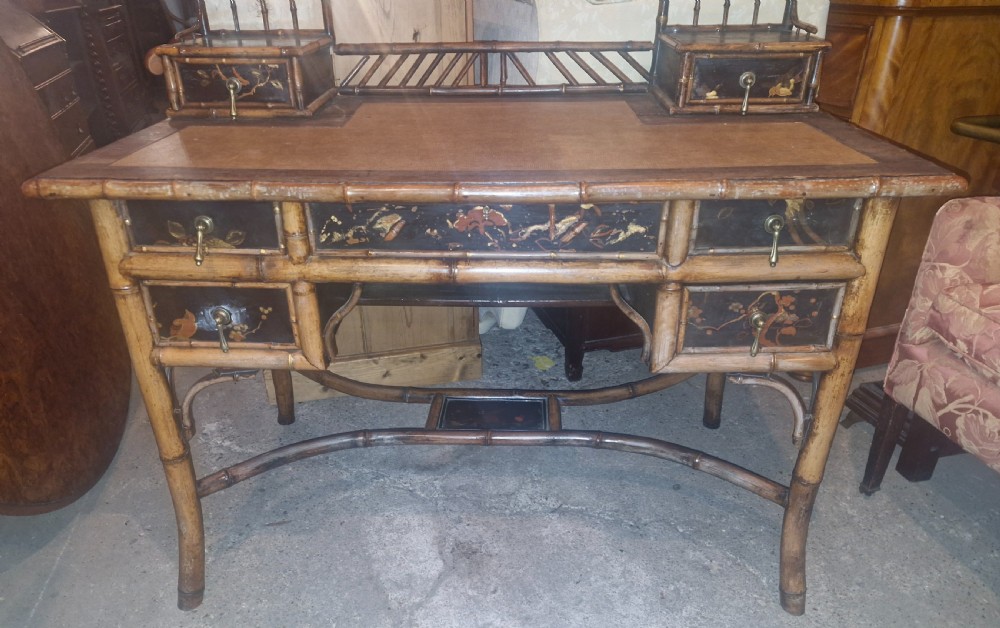 19th century bamboo writing table.  View II