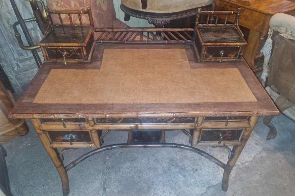 19th century bamboo writing table.  View IV